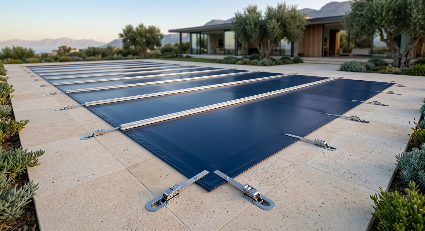 Bâche piscine à barres aluminium